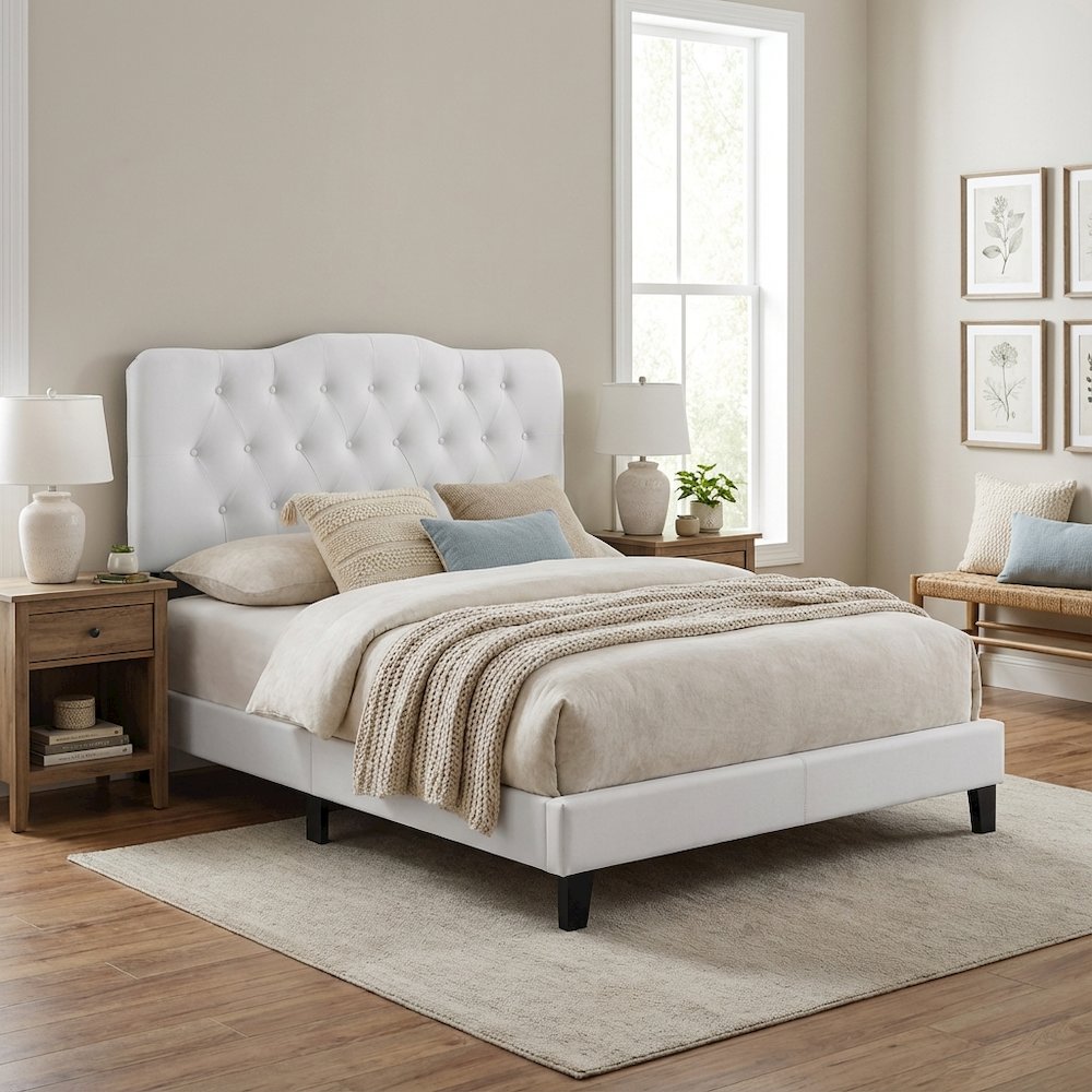 Upholstered Vinyl Queen Headboard with Stylish Design and Durable Finish
