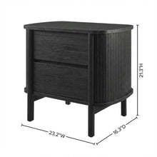 Wooden Nightstand in Black Finish with Sleek Design and Easy-To-Access Drawer