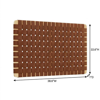 Vegan Leather Twin Headboard Wall-Mount withTexture and Durable Finish