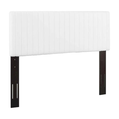 White Faux Leather Headboard with Padded Upholstery and Sturdy Frame