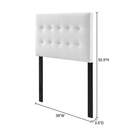 Upholstered Vinyl Twin Headboard with Durable Finish and Sleek Design