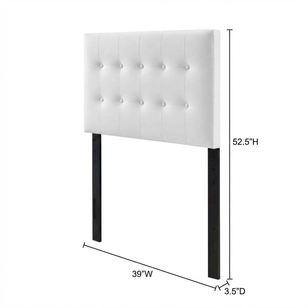 Upholstered Vinyl Twin Headboard with Durable Finish and Sleek Design