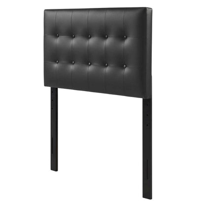 Upholstered Vinyl Twin Headboard with Cushioned Support and Durable Frame