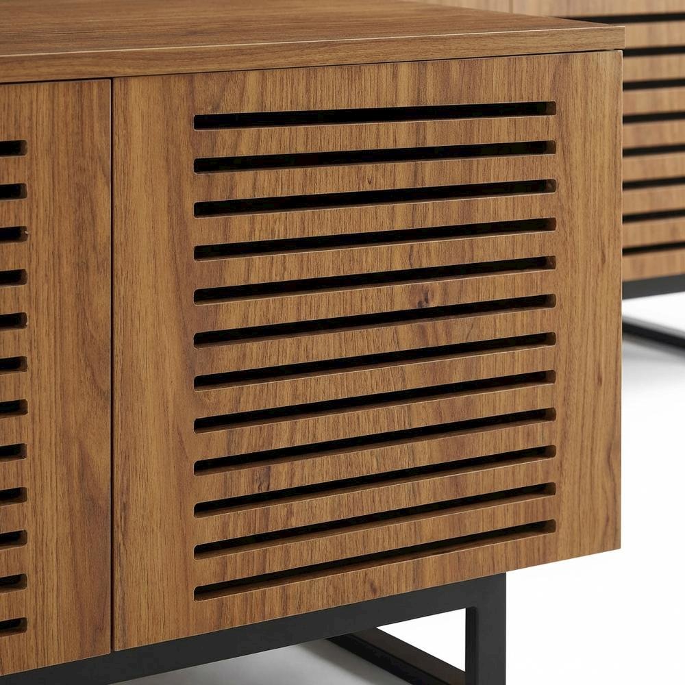 Wooden Brown TV Stand for 73-Inch Screen with Practical Storage