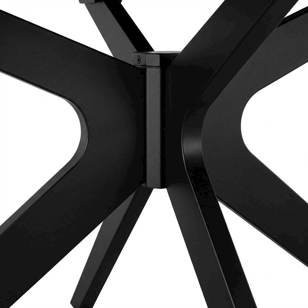 Black Oval Wood Dining Table, Modern Style, Seats 8