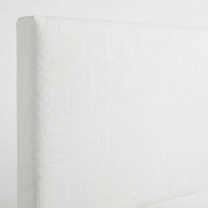 Linen-Upholstered Padded Headboard for Full and Queen Size Beds Only, White
