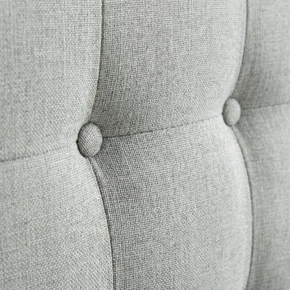 Upholstered Fabric Twin Headboard in Neutral Tone with Padded Design