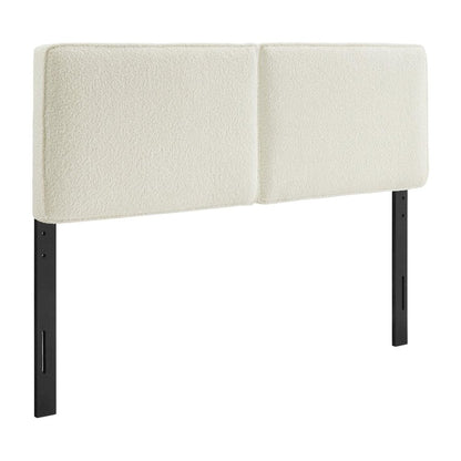 Boucle Fabric Full Headboard with Soft Textured Upholstery and Durable Build
