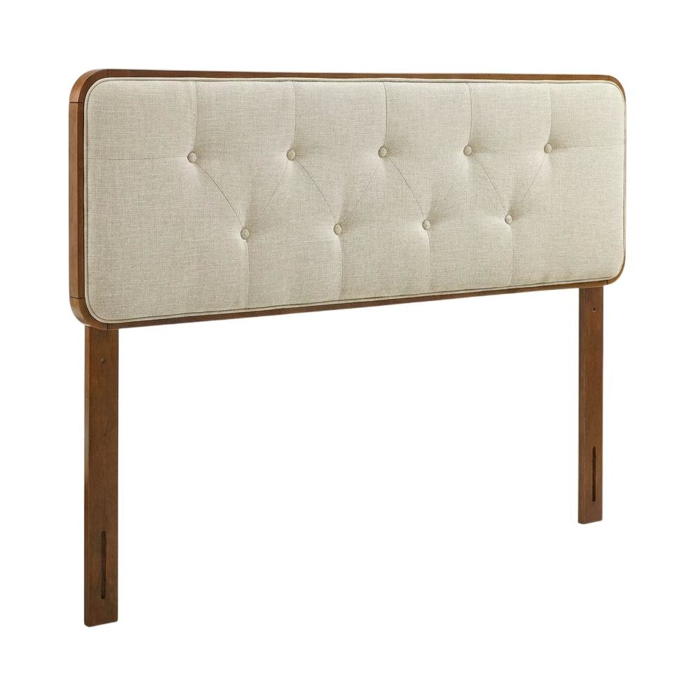 Tufted Fabric Full Headboard with Wood Frame and Classic Design