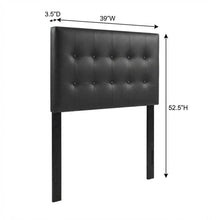 Upholstered Vinyl Twin Headboard with Cushioned Support and Durable Frame