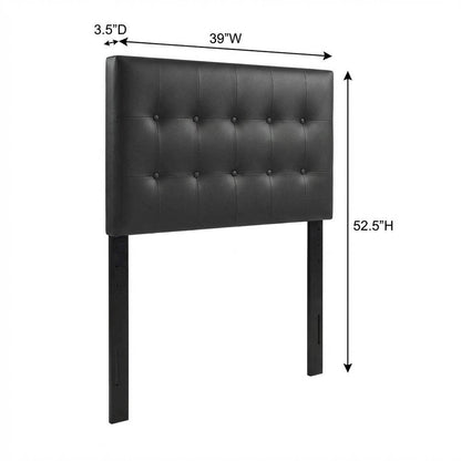 Upholstered Vinyl Twin Headboard with Cushioned Support and Durable Frame