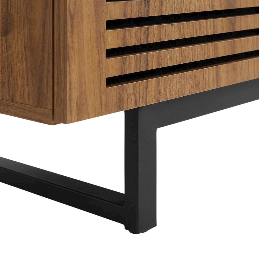 Wooden Brown TV Stand for 73-Inch Screen with Practical Storage