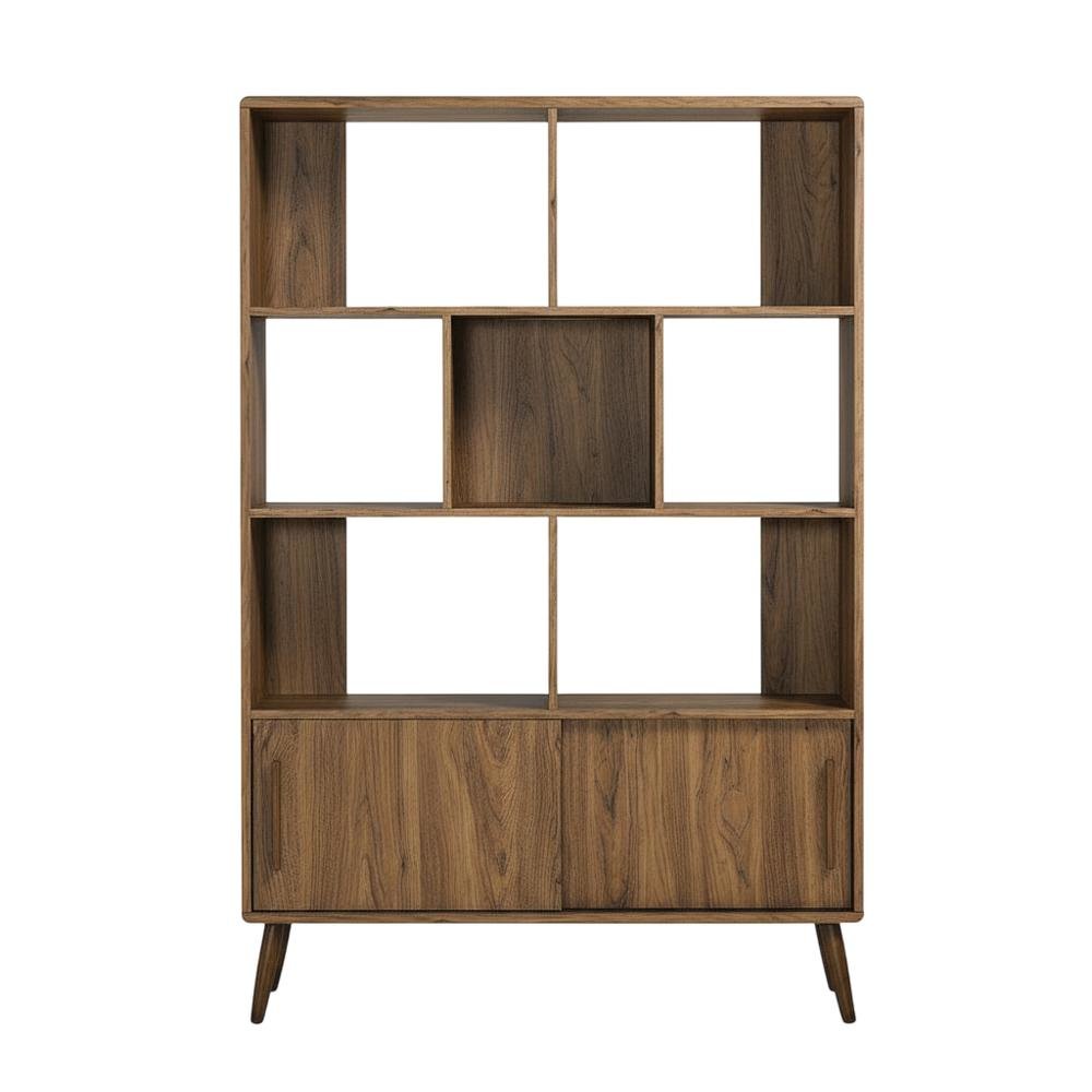 Bookcase with Sliding Doors in Modern Design for Living and Office Space