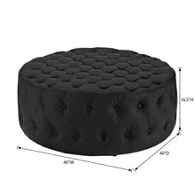Black Vinyl Ottoman, Contemporary Upholstered Seat for Lounge