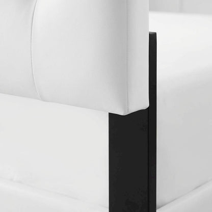 Upholstered Vinyl Twin Headboard with Durable Finish and Sleek Design