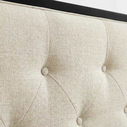 Tufted Fabric Full Headboard with Wooden Frame for Stylish Bedroom