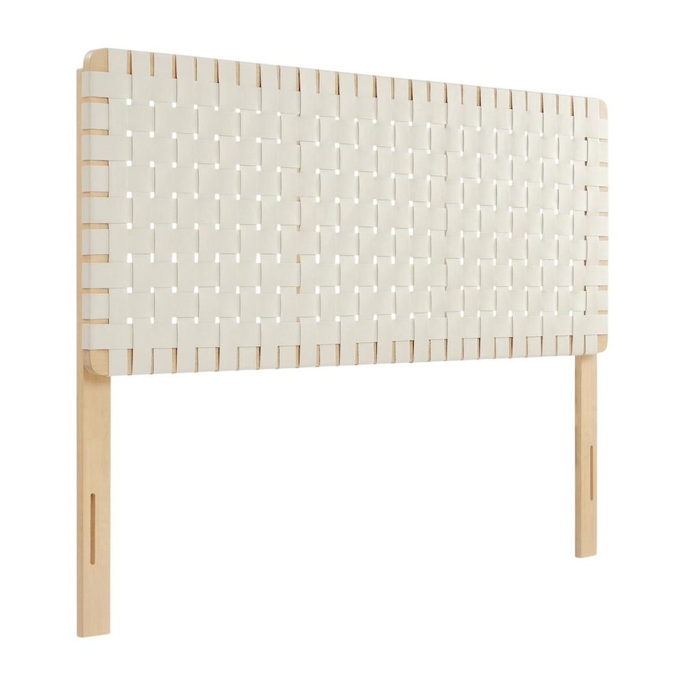Vegan Leather Queen Headboard with DurableTexture for Bedroom