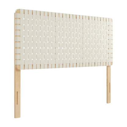 Vegan Leather Queen Headboard with DurableTexture for Bedroom