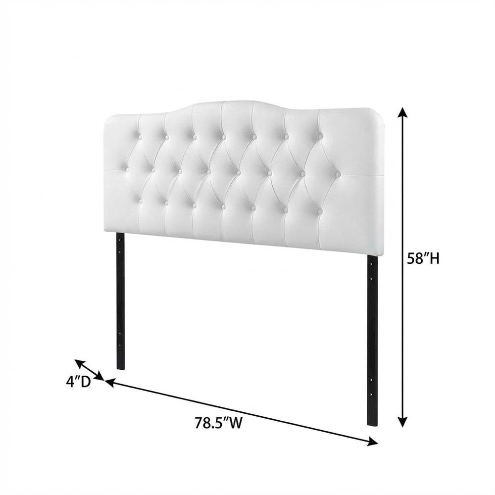 Upholstered Vinyl King Headboard with Durable Finish and Contemporary Design