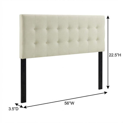 Upholstered Fabric Full Headboard in Neutral Tone with Durable Construction