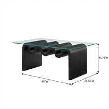 Rectangular Glass Top Coffee Table with Modern Design for Living Room