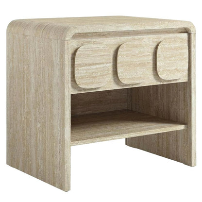 Gray Finish Nightstand with Minimalist Design and Smooth Surface