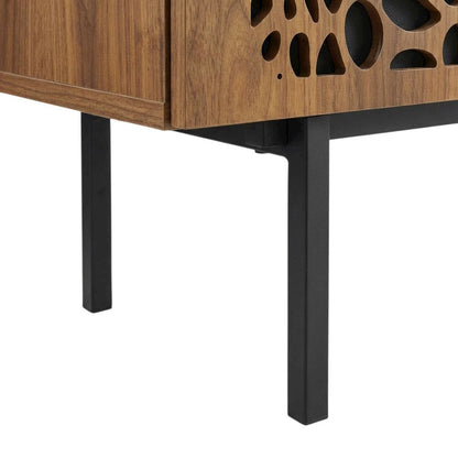Wooden Brown TV Stand with Ample Storage Space and Modern Design