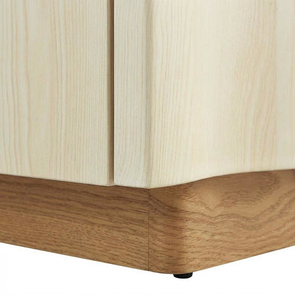 Black 2-Drawer Nightstand with Wooden Finish and Modern Design