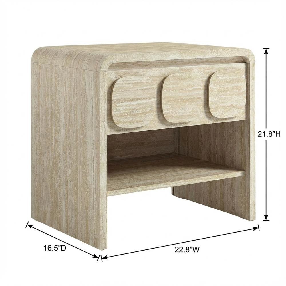 Gray Finish Nightstand with Minimalist Design and Smooth Surface