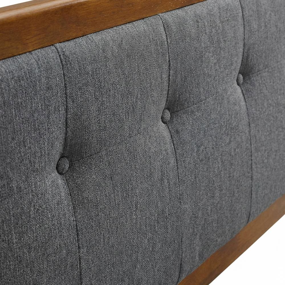 Tufted Fabric King Headboard with Wood Frame and Elegant Design