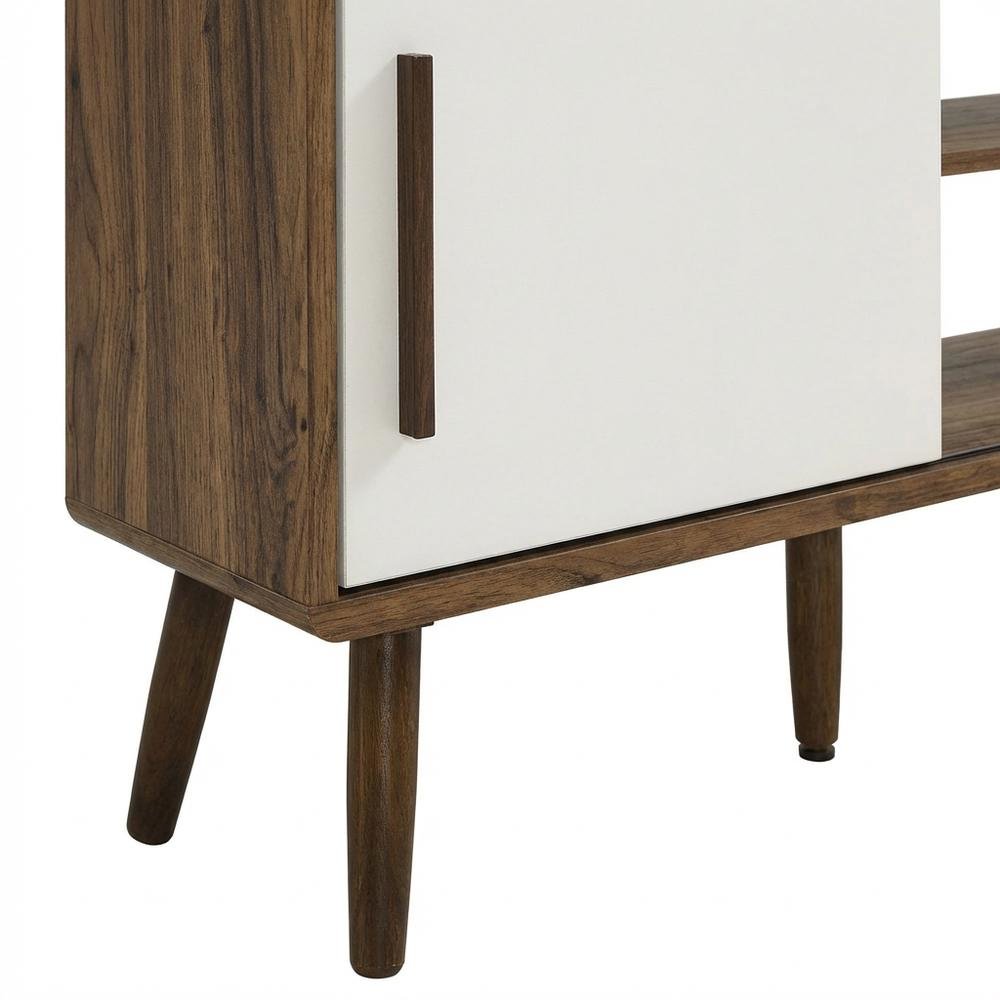 Wooden 59-Inch Bookcase with Sliding Doors for Elegant Storage
