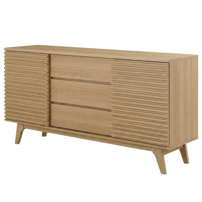 Wooden Sideboard Buffet Cabinet with Storage for Dining Room, Oak