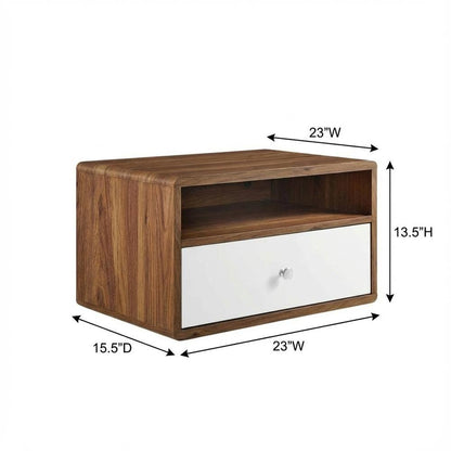 Wooden Wall Mount Nightstand with Sleek Design and Compact Size