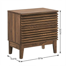 Two-Drawer Nightstand in Brown Finish with Sturdy Construction