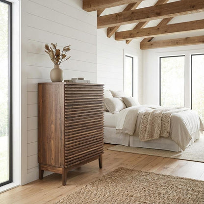 Brown 4-Drawer Chest with Modern Design and Durable Build