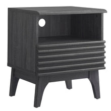 Nightstand in Gray Tone with Contemporary Design, Sturdy Base, Sleek Finish