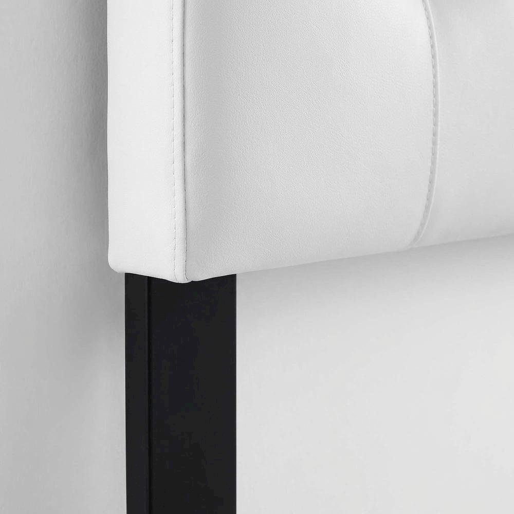 Upholstered Vinyl Queen Headboard with Durable Padding and Sleek Design