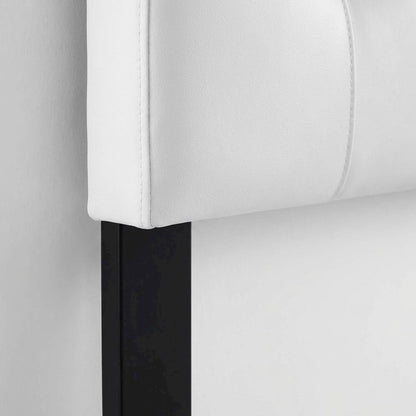 Upholstered Vinyl Queen Headboard with Durable Padding and Sleek Design
