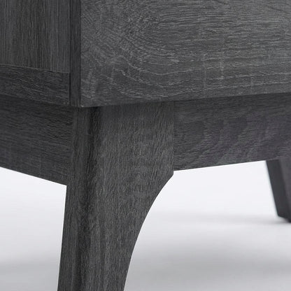 Nightstand in Gray Finish, Minimalist Design, Sturdy Base,, Versatile Storage
