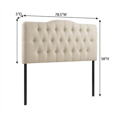 Upholstered Vinyl Queen Headboard with Durable Padding and Sleek Design