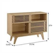 Brown wood TV stand with sleek design and sturdy construction