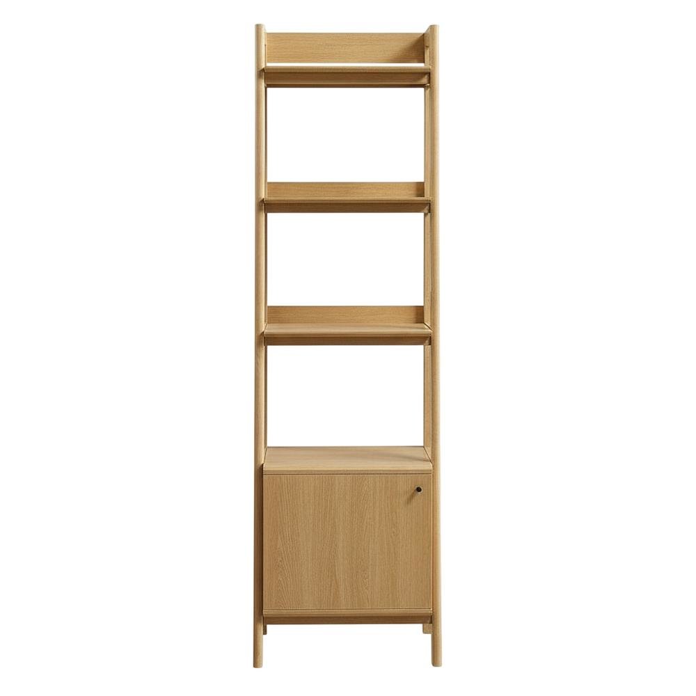 Wooden Bookshelf with Open Shelving for Home Library and Organization
