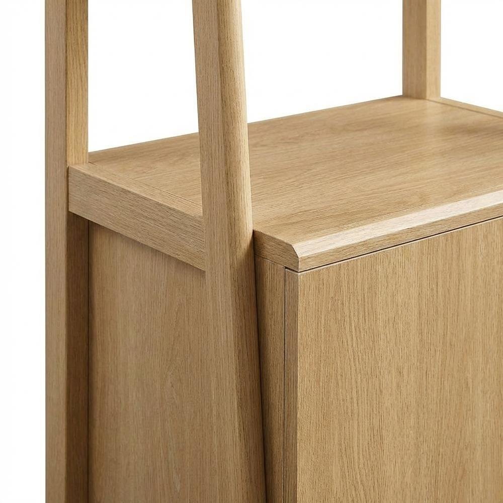 Wooden Bookshelf with Open Shelving for Home Library and Organization