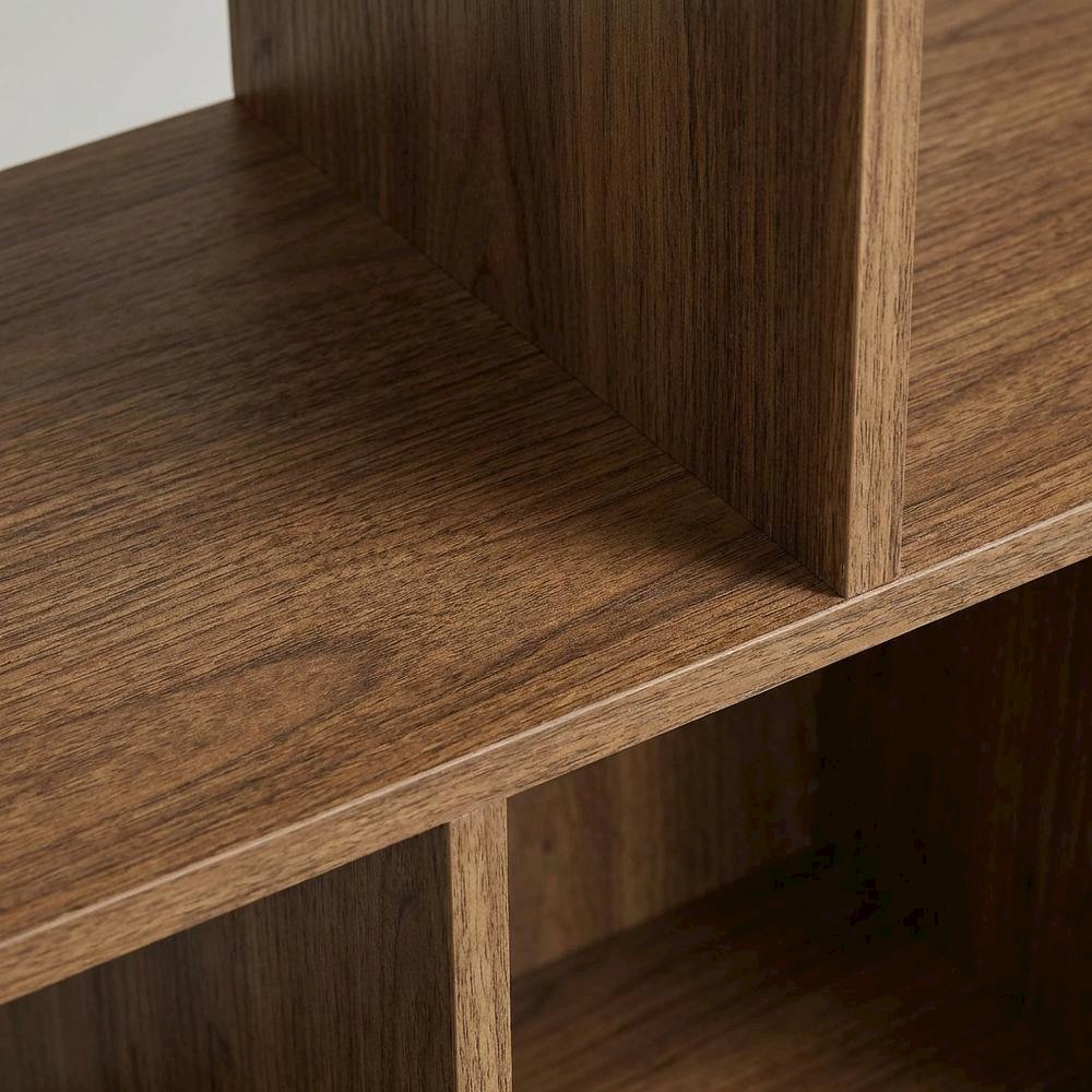Wood Grain Bookcase with 7 Shelves for Living Room Storage