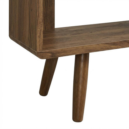 Wood Grain Bookcase with 7 Shelves for Living Room Storage
