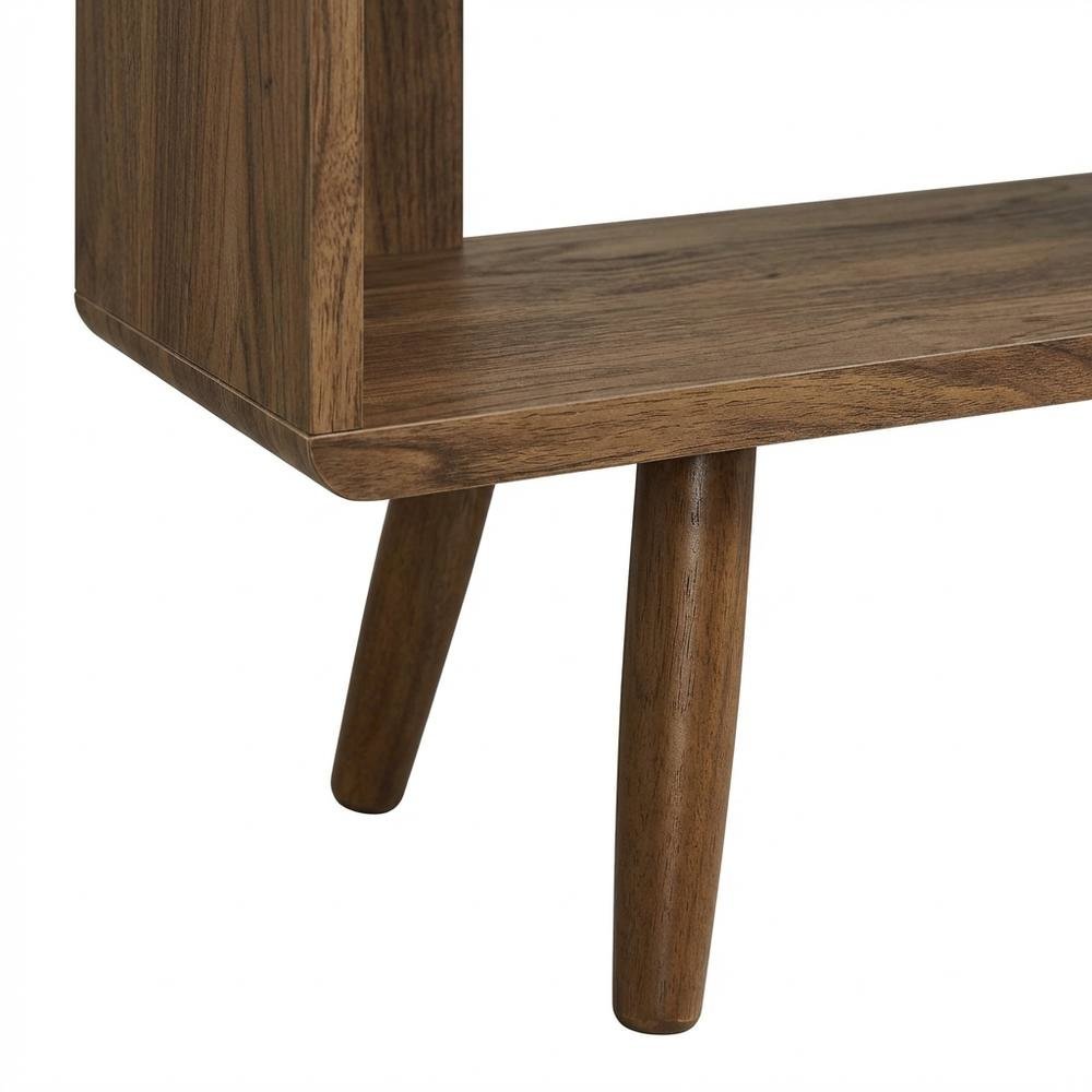 Wood Grain Bookcase with 7 Shelves for Living Room Storage