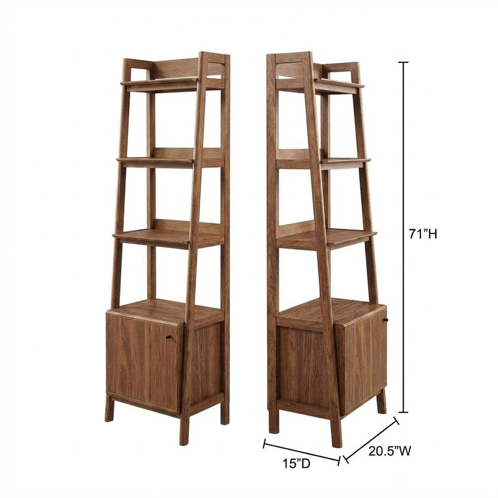Wooden Bookshelf in finish with Open Shelving for Home Storage