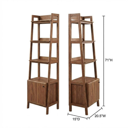 Wooden Bookshelf in finish with Open Shelving for Home Storage