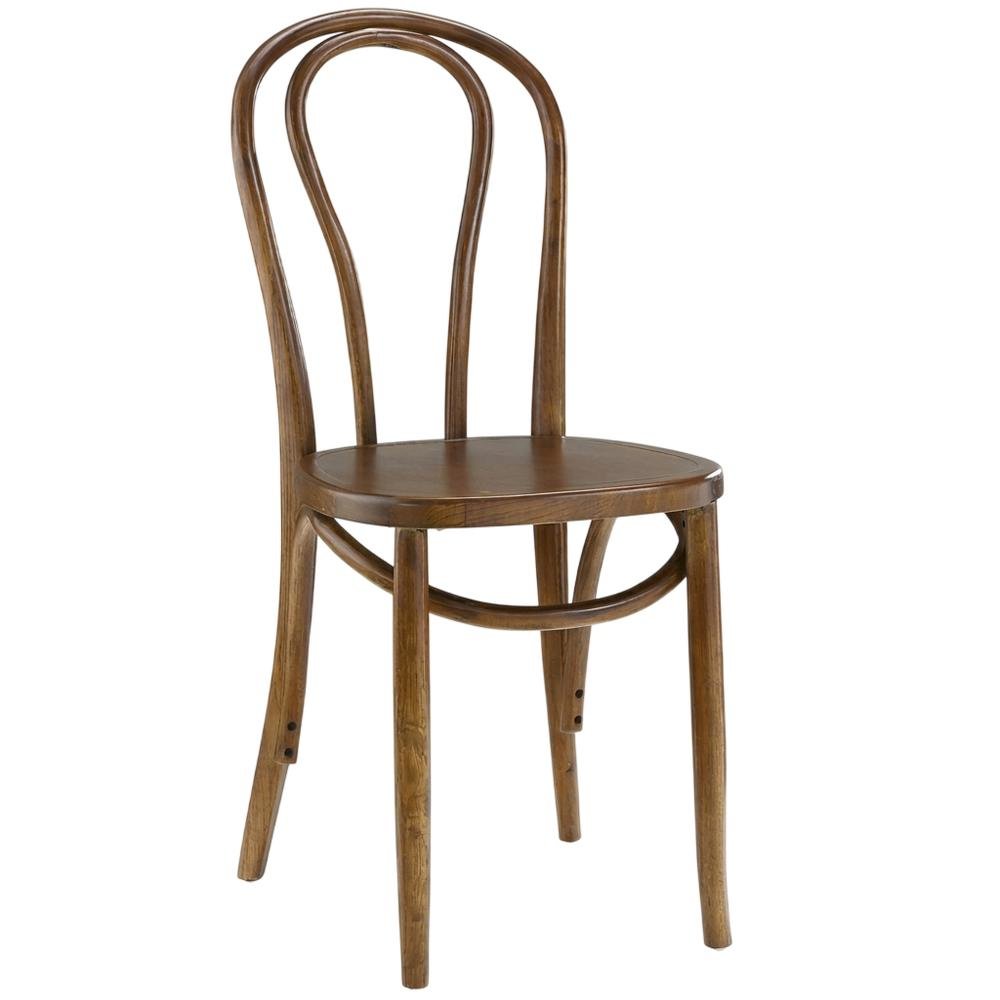 Wood Dining Side Chair with Padded Backrest and Compact Design