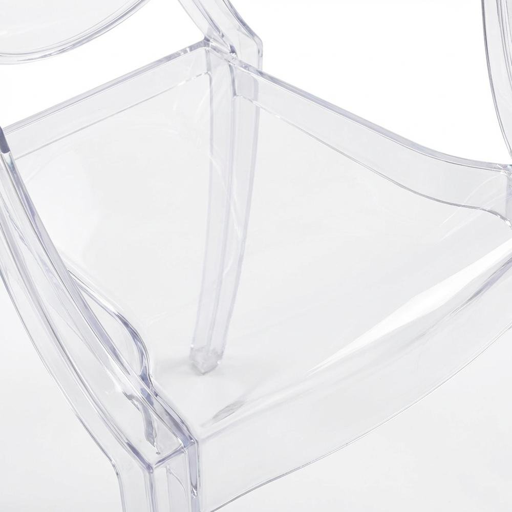 Acrylic Dining Armchair with Armrest and Stackable Design